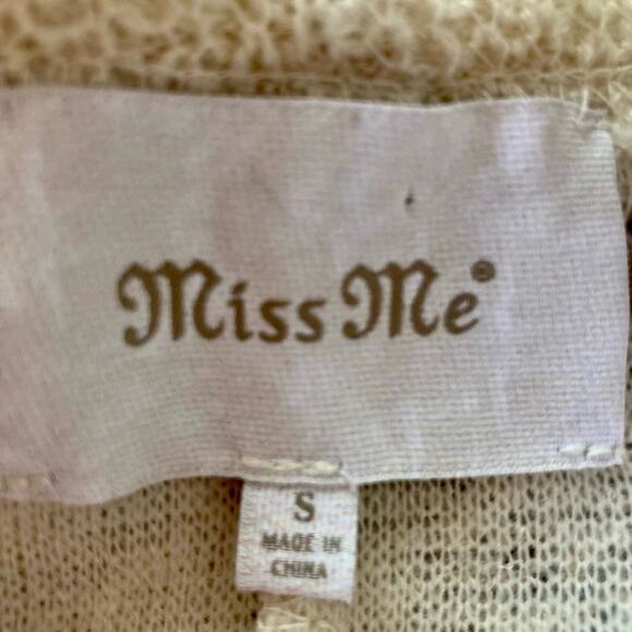 Miss Me Cream Multi-texture Open Front Vest SMALL Boho Western Fringe Festival - Picture 7 of 8